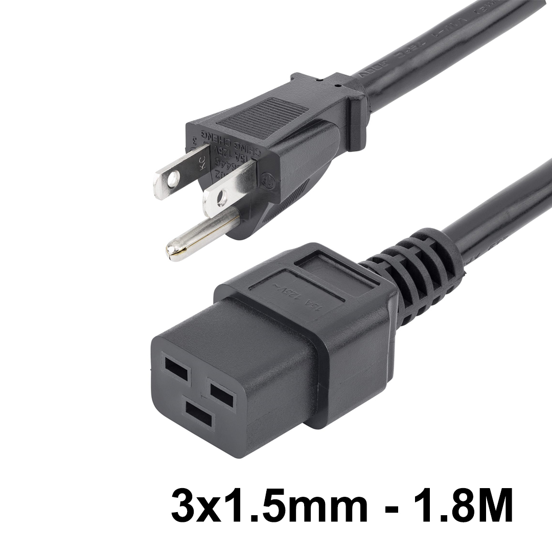 Cable Power C19 3x1.5mm/1.8M (US)